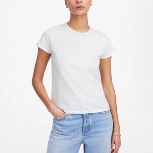 Madewell Essential Slim Tee Lightweight Cotton White Size L